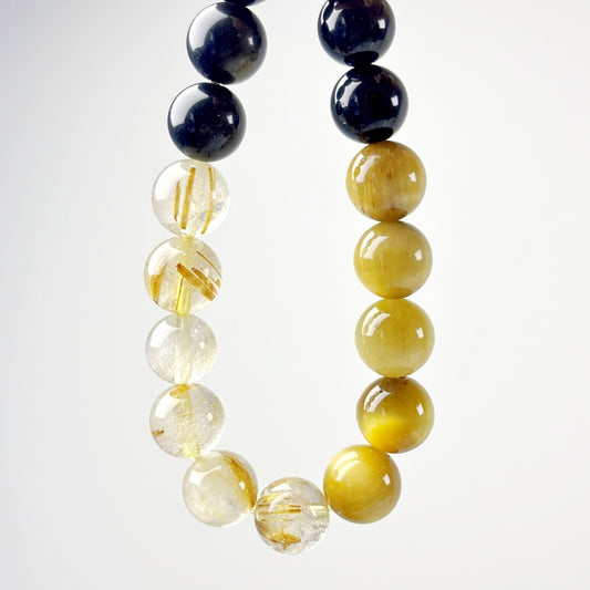 903 Gold Obsidian Gold Rutilated Quartz Golden Tiger's Eye bracelet
