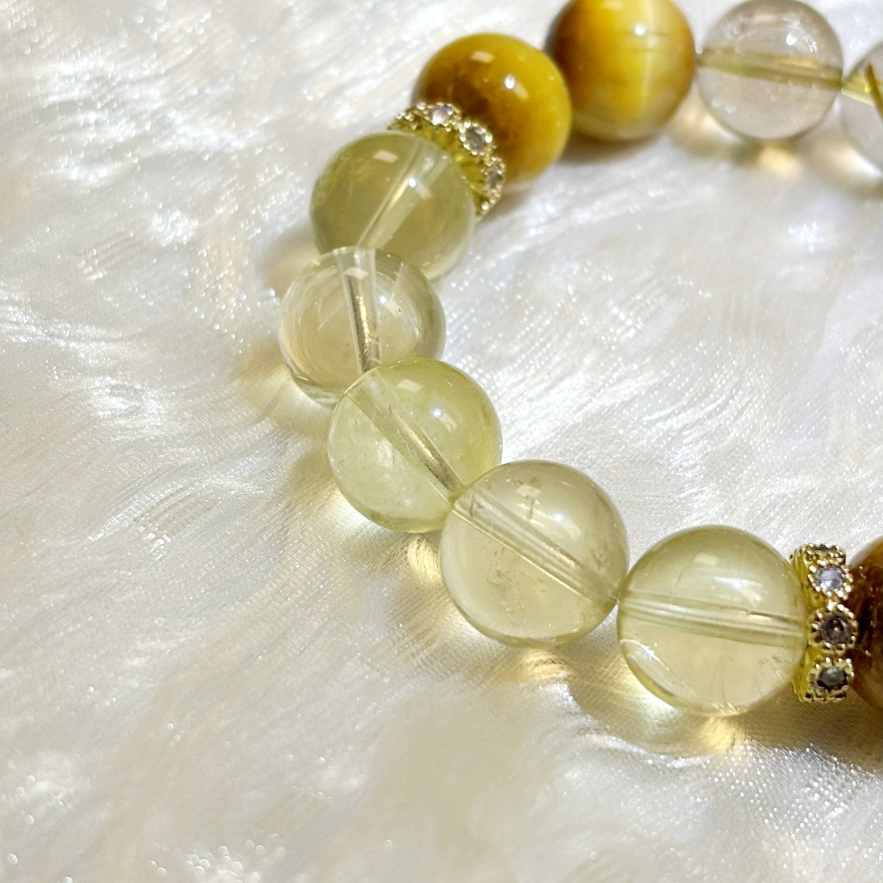 901 Golden Tiger's Eye Yellow Tiger's Eye Gold Rutilated Quartz Citrine Bracelet