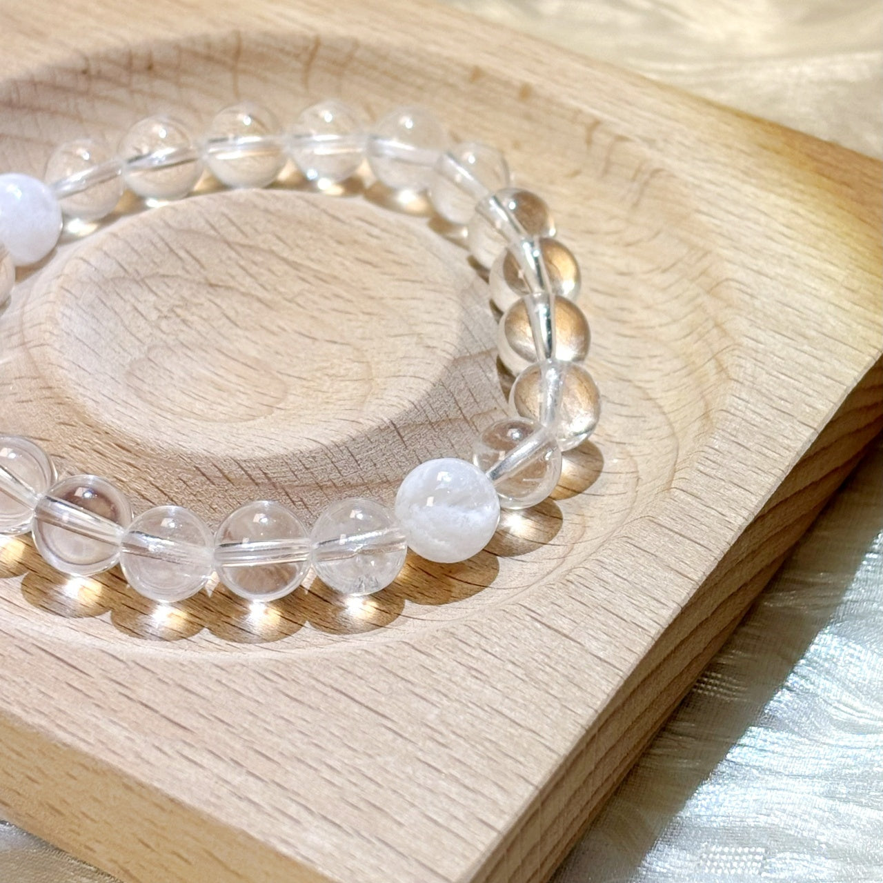 1002 Clear Quartz Snowflake Phantom Quartz bracelet