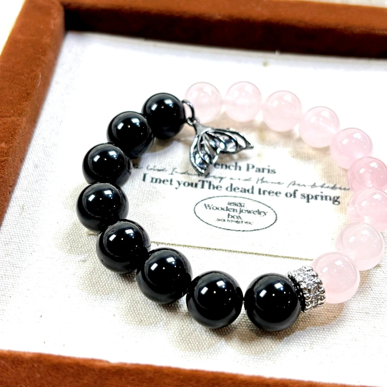 801 Rose Quartz Black Obsidian bracelet