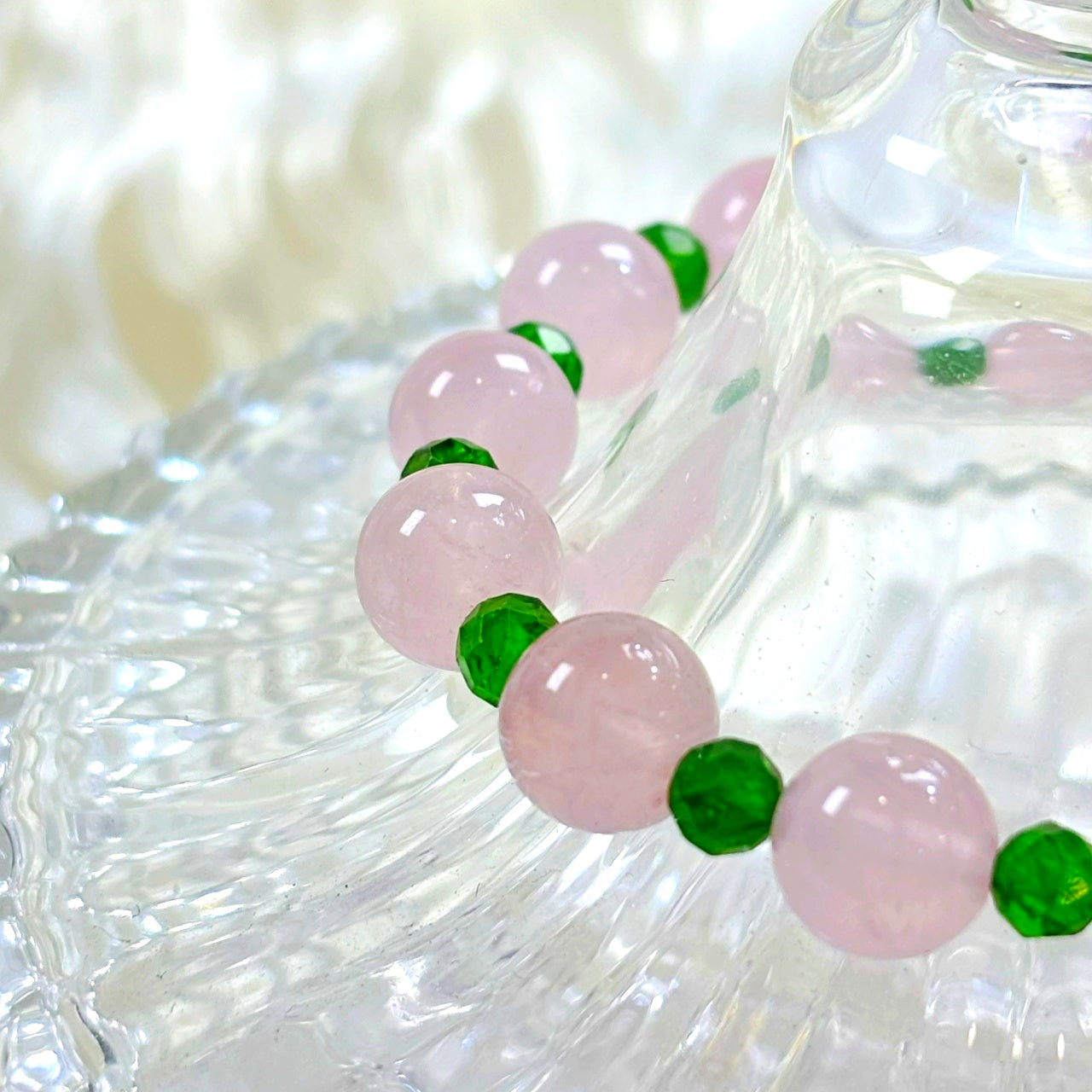 805  Rose Quartz Diopside bracelet