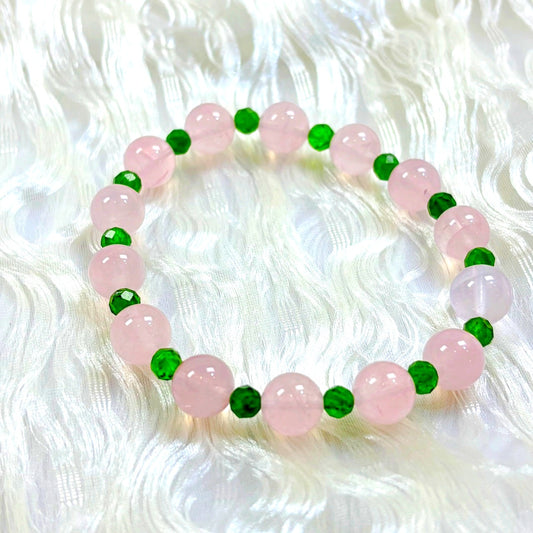 805  Rose Quartz Diopside bracelet