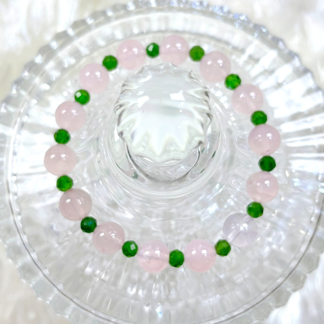 805  Rose Quartz Diopside bracelet