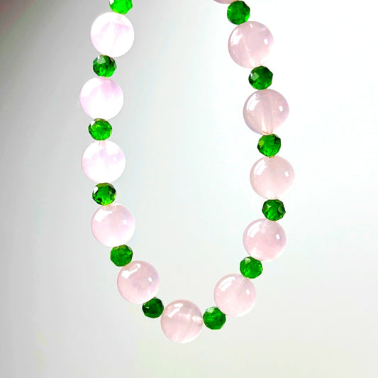 805  Rose Quartz Diopside bracelet