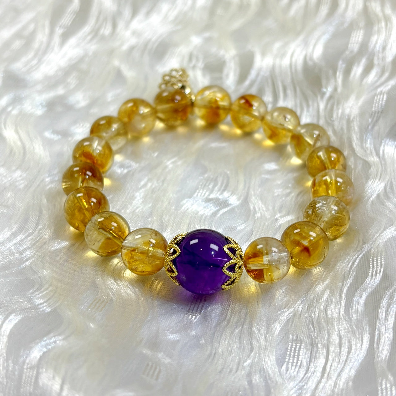 301 Yellow Phantom Quartz Amethyst Bracelet