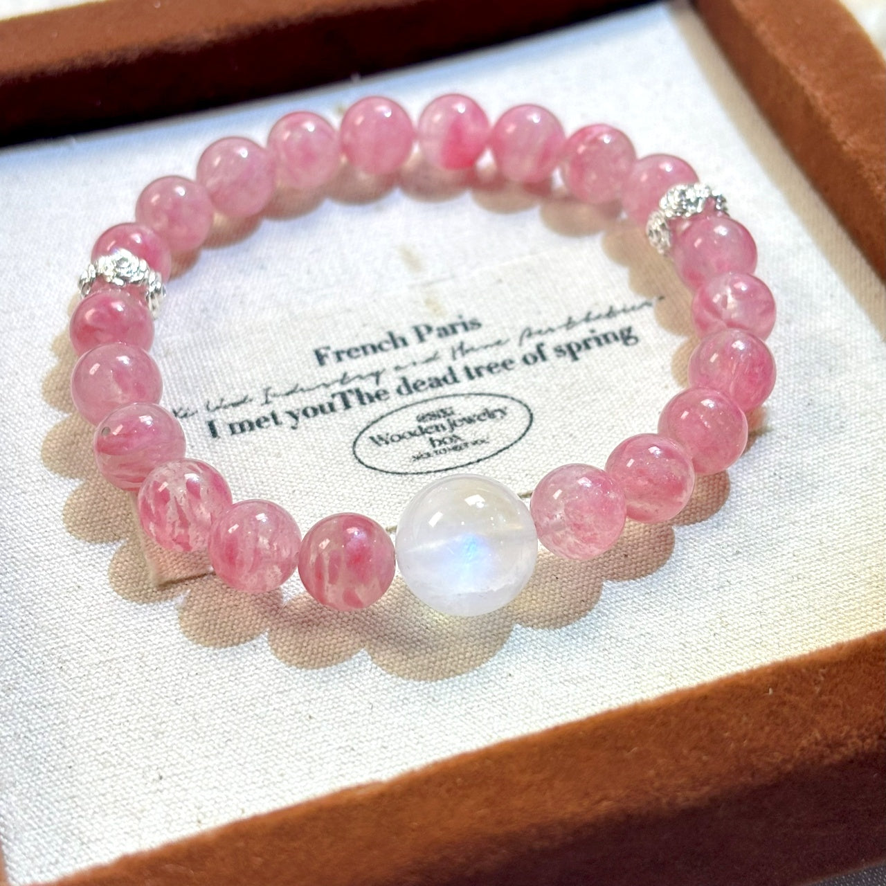 804 Rodonite Blue Moonstone bracelet