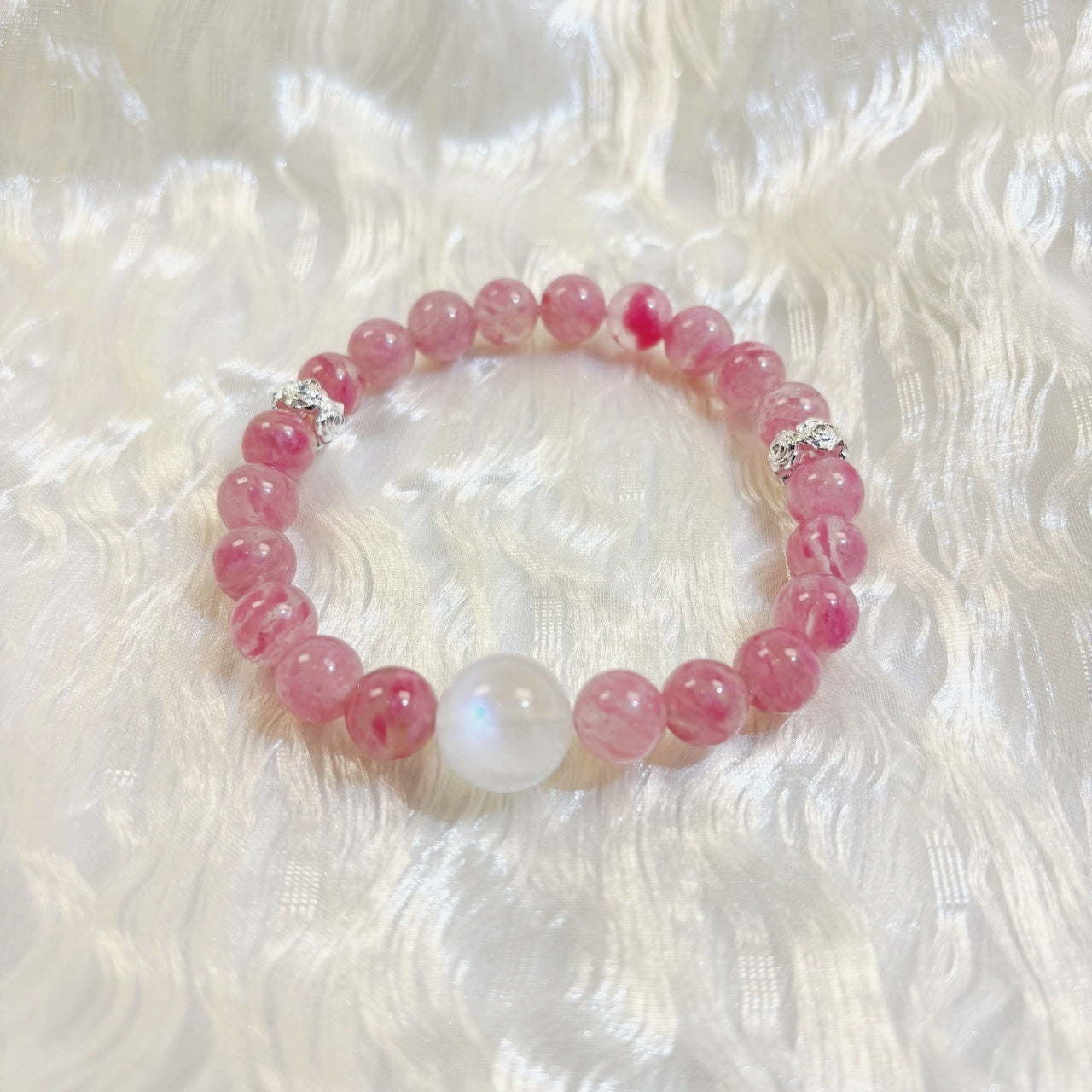 804 Rodonite Blue Moonstone bracelet