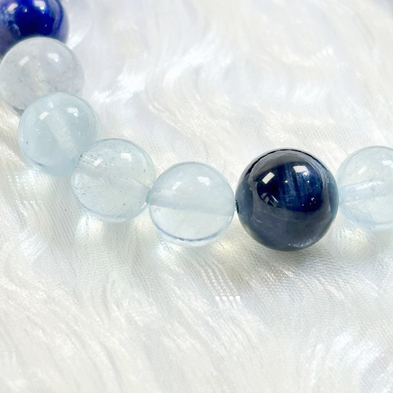 602  Lapis Lazuli Aquamarine Blue Tiger's Eye Bracelet