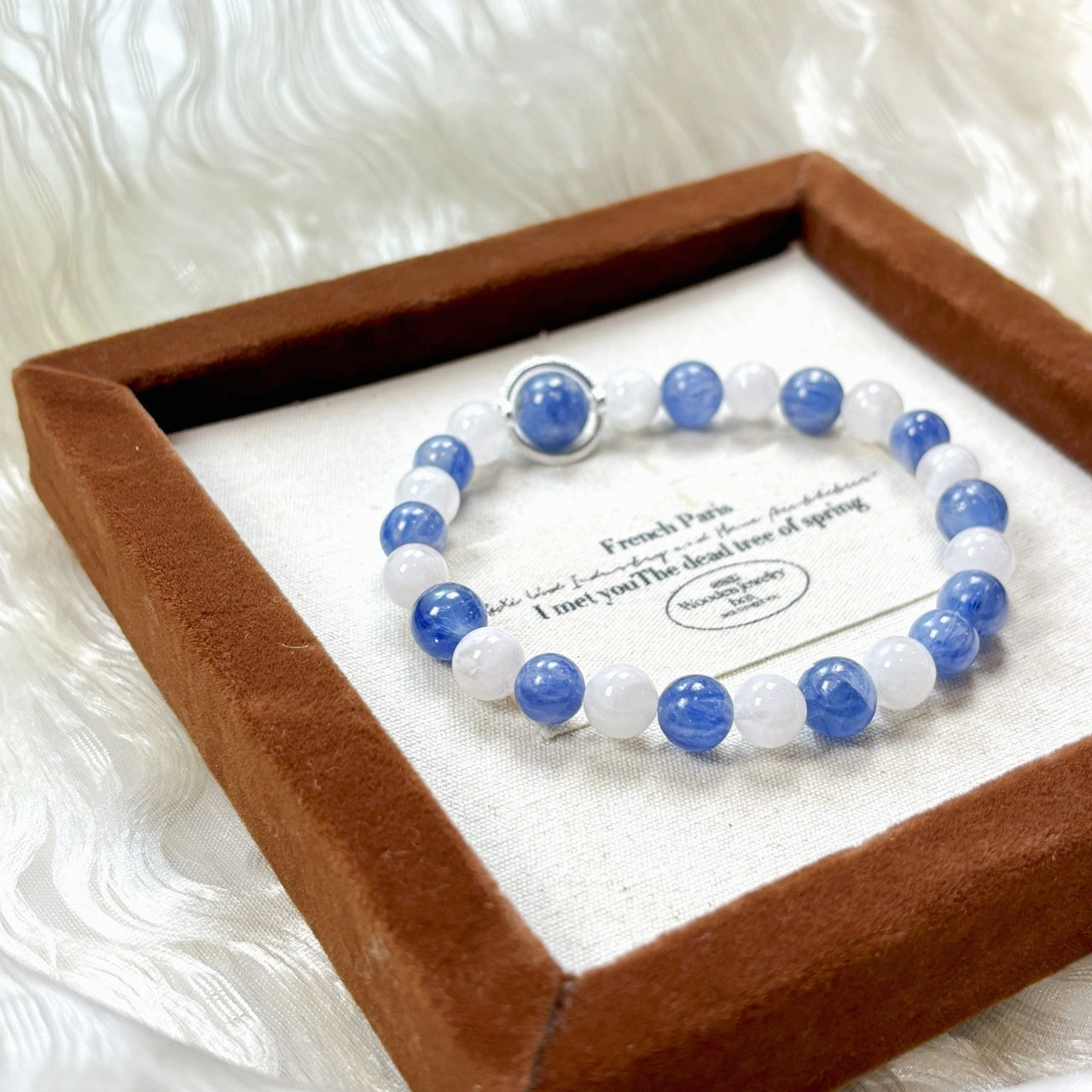 502 Kyanite Snowflake Phantom Quartz Bracelet