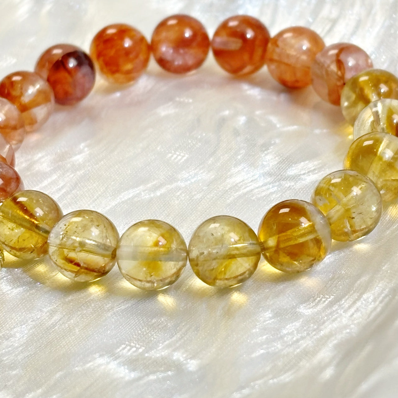 201 Yellow Phantom Quartz Orange Flower Phantom Quartz Bracelet
