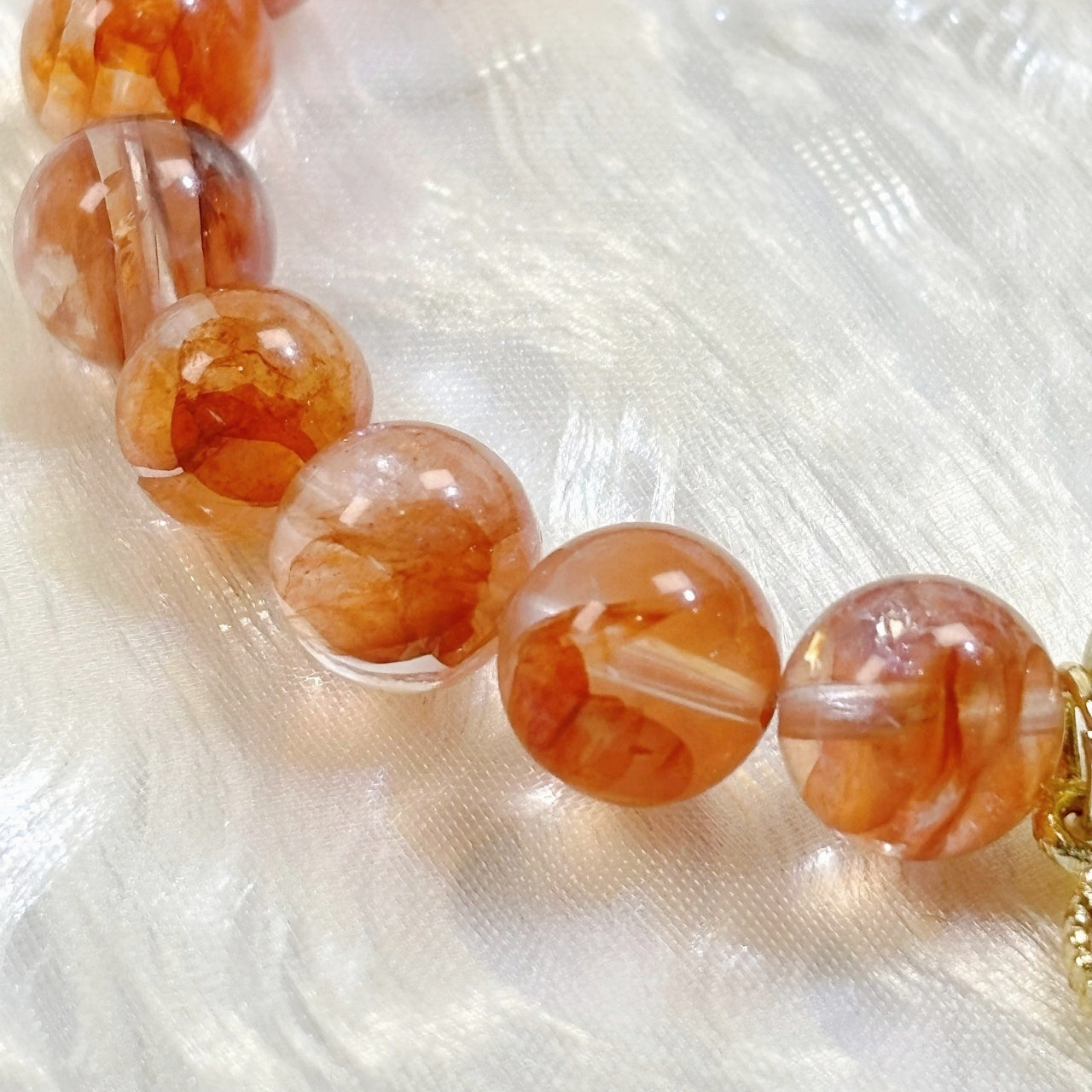 201 Yellow Phantom Quartz Orange Flower Phantom Quartz Bracelet