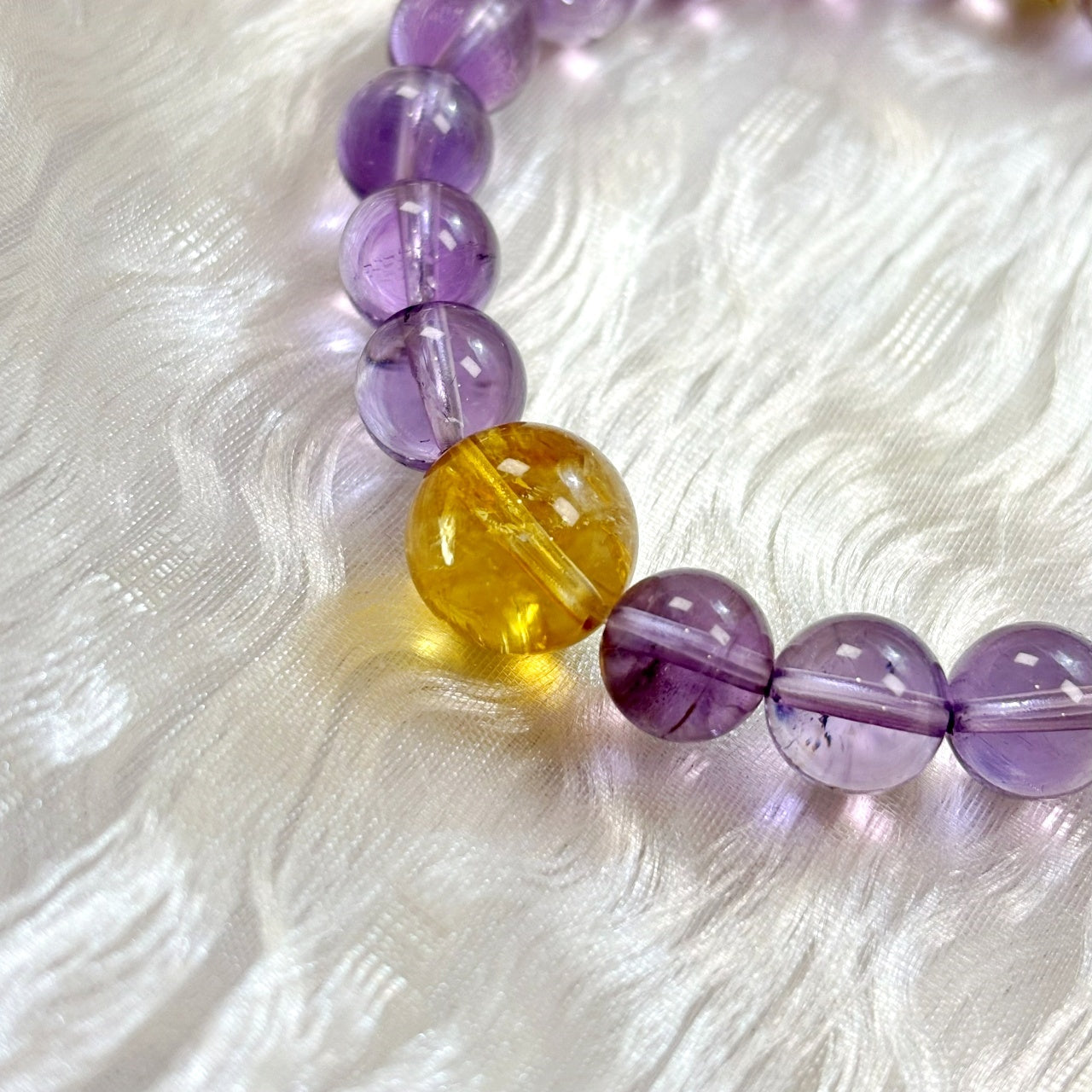 705 Uruguayan Amethyst Yellow Phantom Quartz Bracelet