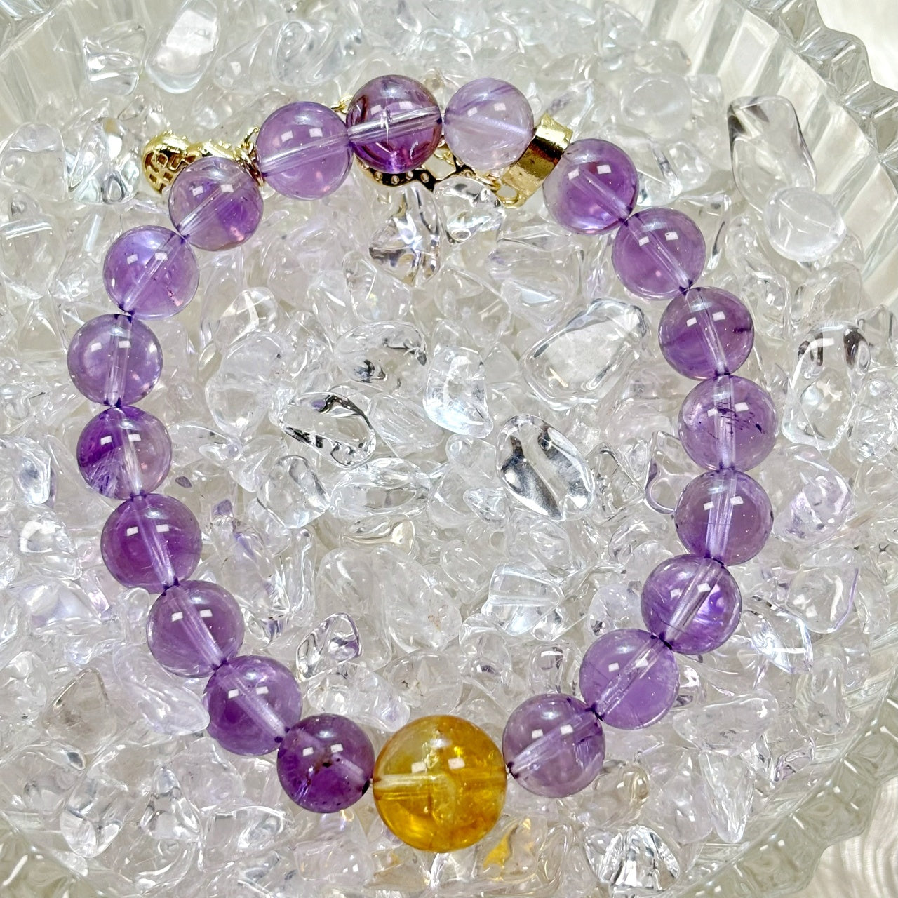 705 Uruguayan Amethyst Yellow Phantom Quartz Bracelet