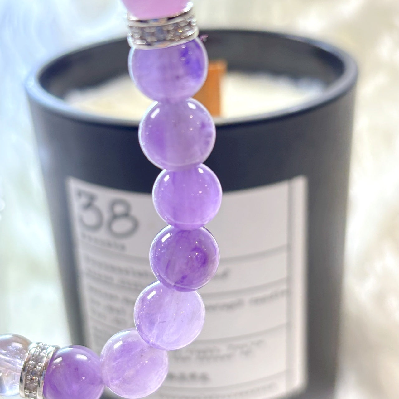 706 Kunzite Purple Rutilated Quartz Ametrine Bracelet