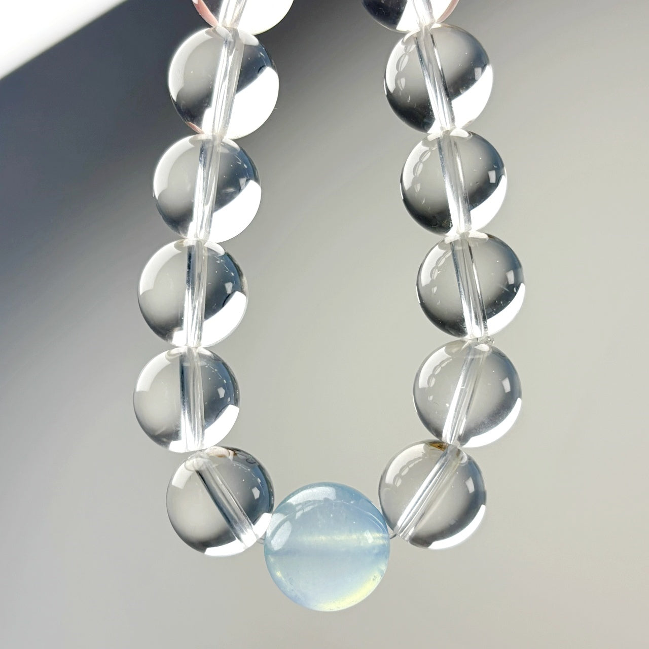 1001 Clear Quartz Aquamarine Bracelet