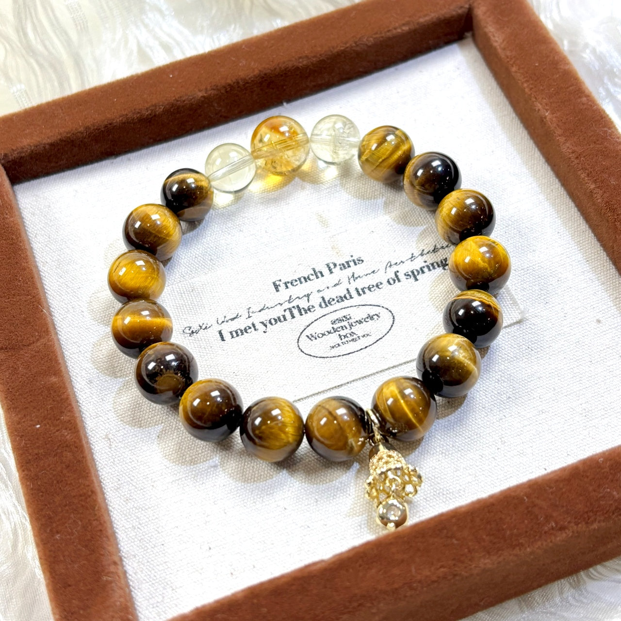 302 Yellow Tiger's Eye Yellow Phantom Quartz Citrine Bracelet