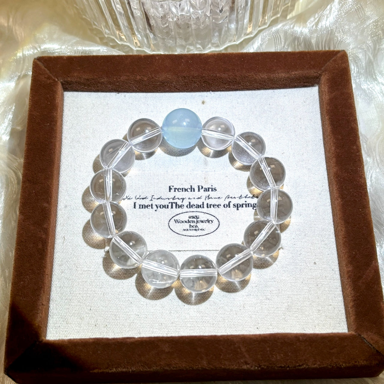 1001 Clear Quartz Aquamarine Bracelet