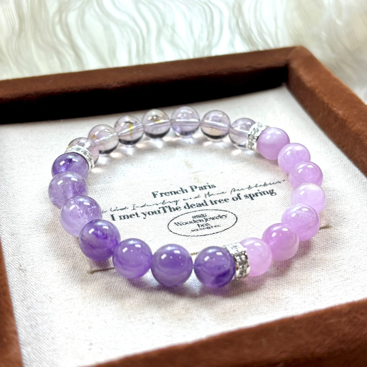 706 Kunzite Purple Rutilated Quartz Ametrine Bracelet