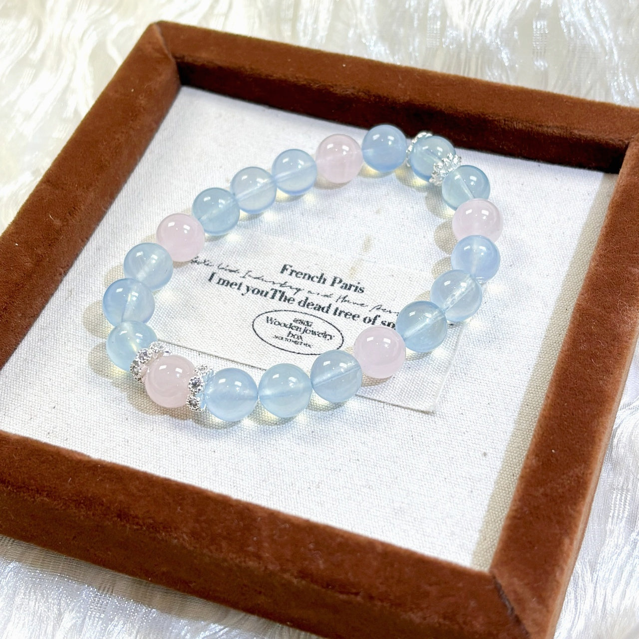504 Aquamarine Rose Quartz Bracelet