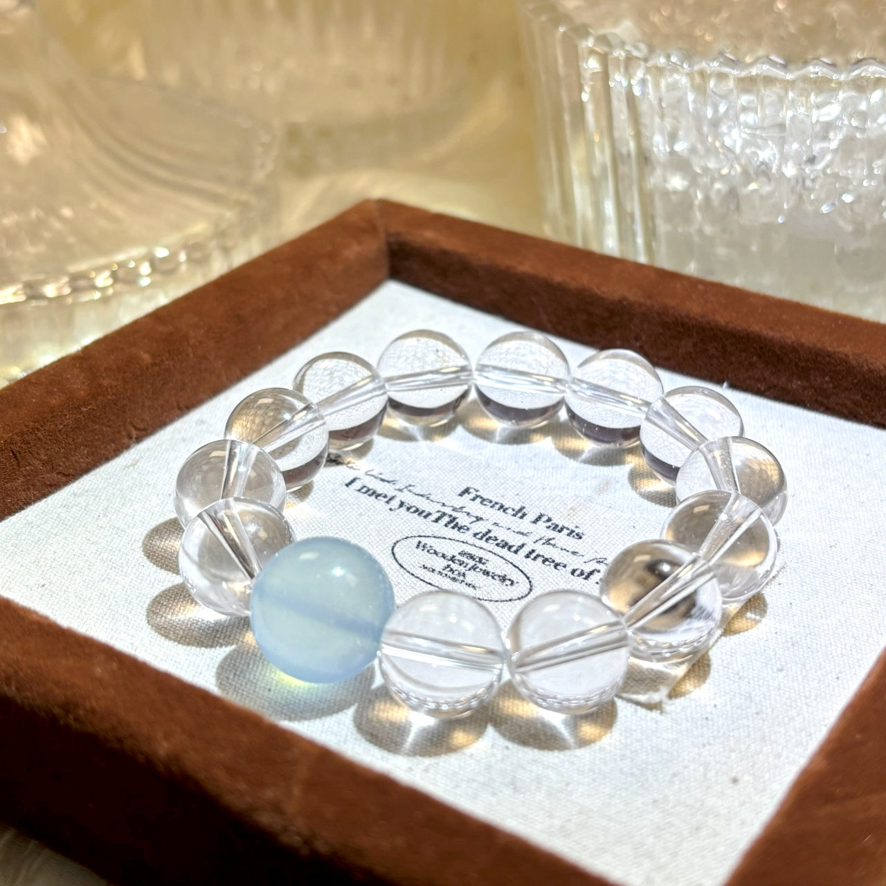 1001 Clear Quartz Aquamarine Bracelet