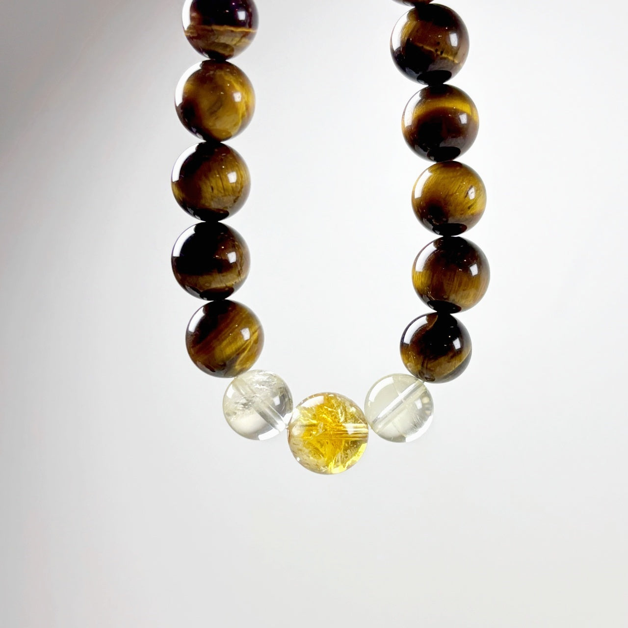 302 Yellow Tiger's Eye Yellow Phantom Quartz Citrine Bracelet