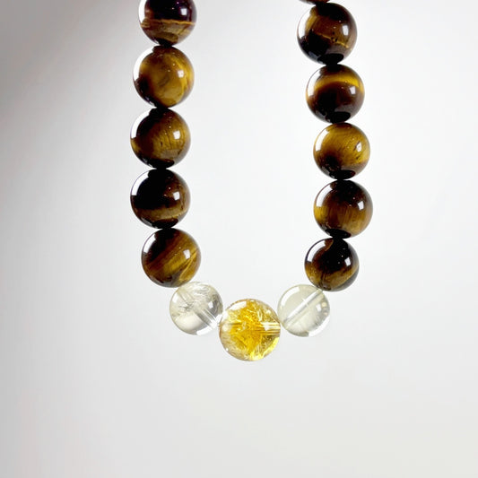 302 Yellow Tiger's Eye Yellow Phantom Quartz Citrine Bracelet