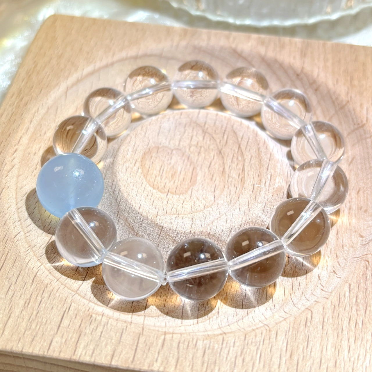 1001 Clear Quartz Aquamarine Bracelet