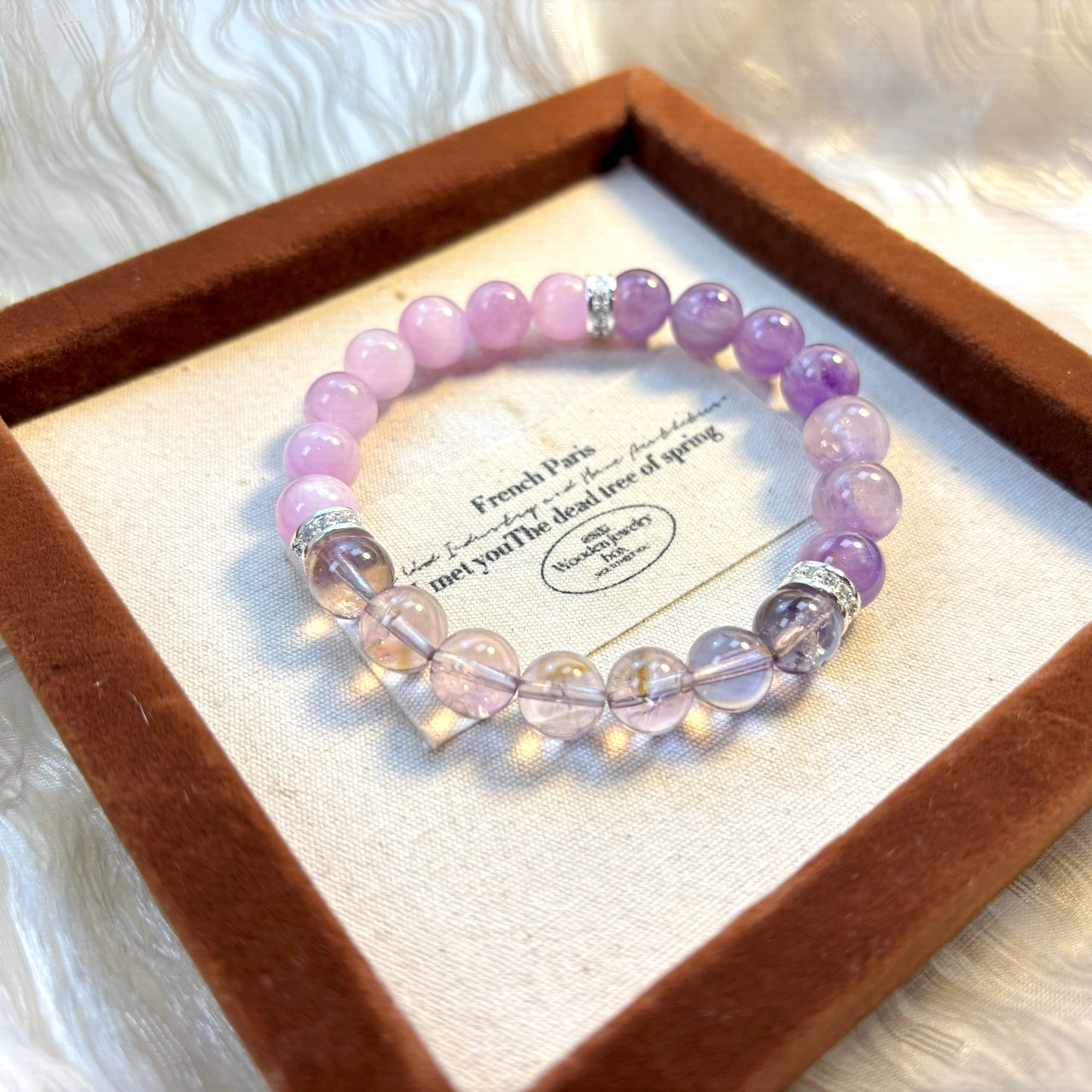 706 Kunzite Purple Rutilated Quartz Ametrine Bracelet
