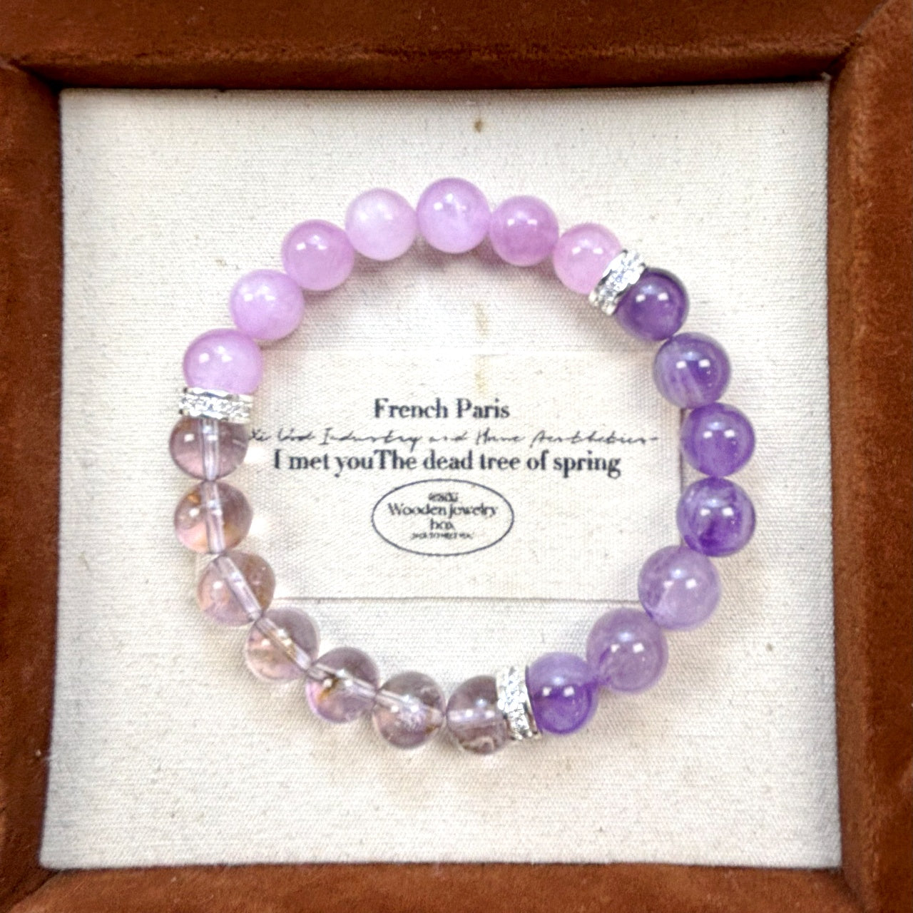 706 Kunzite Purple Rutilated Quartz Ametrine Bracelet