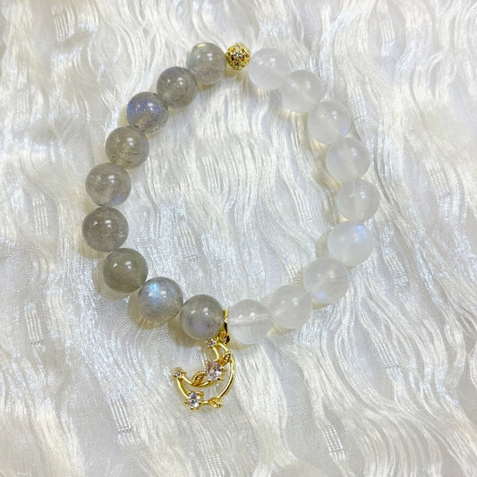 505 Blue Moonstone Gray Moonstone Bracelet