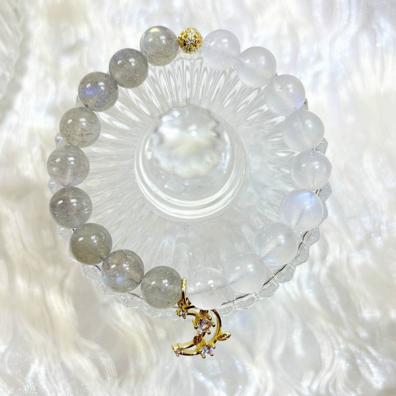 505 Blue Moonstone Gray Moonstone Bracelet