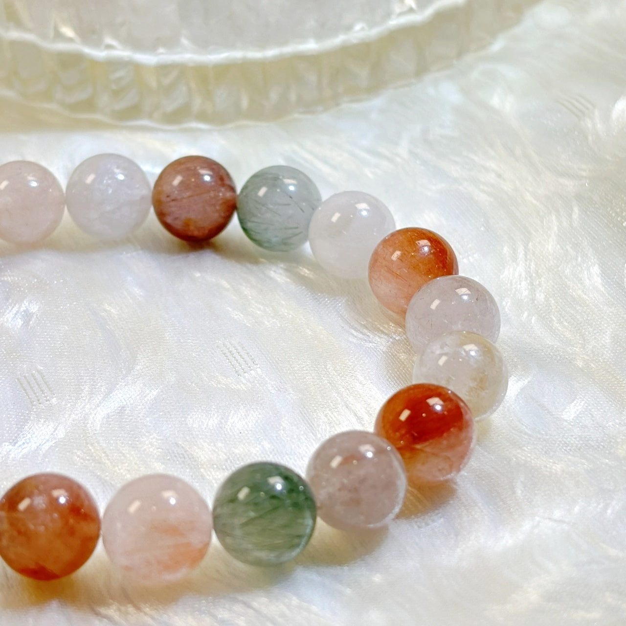 1204 Multi-colored Rutilated Quartz bracelet